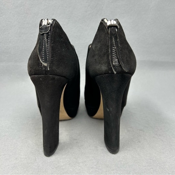 Miu Miu Black suede chunky high heel pumps booties shoes, size 37/US 7 - Picture 10 of 10